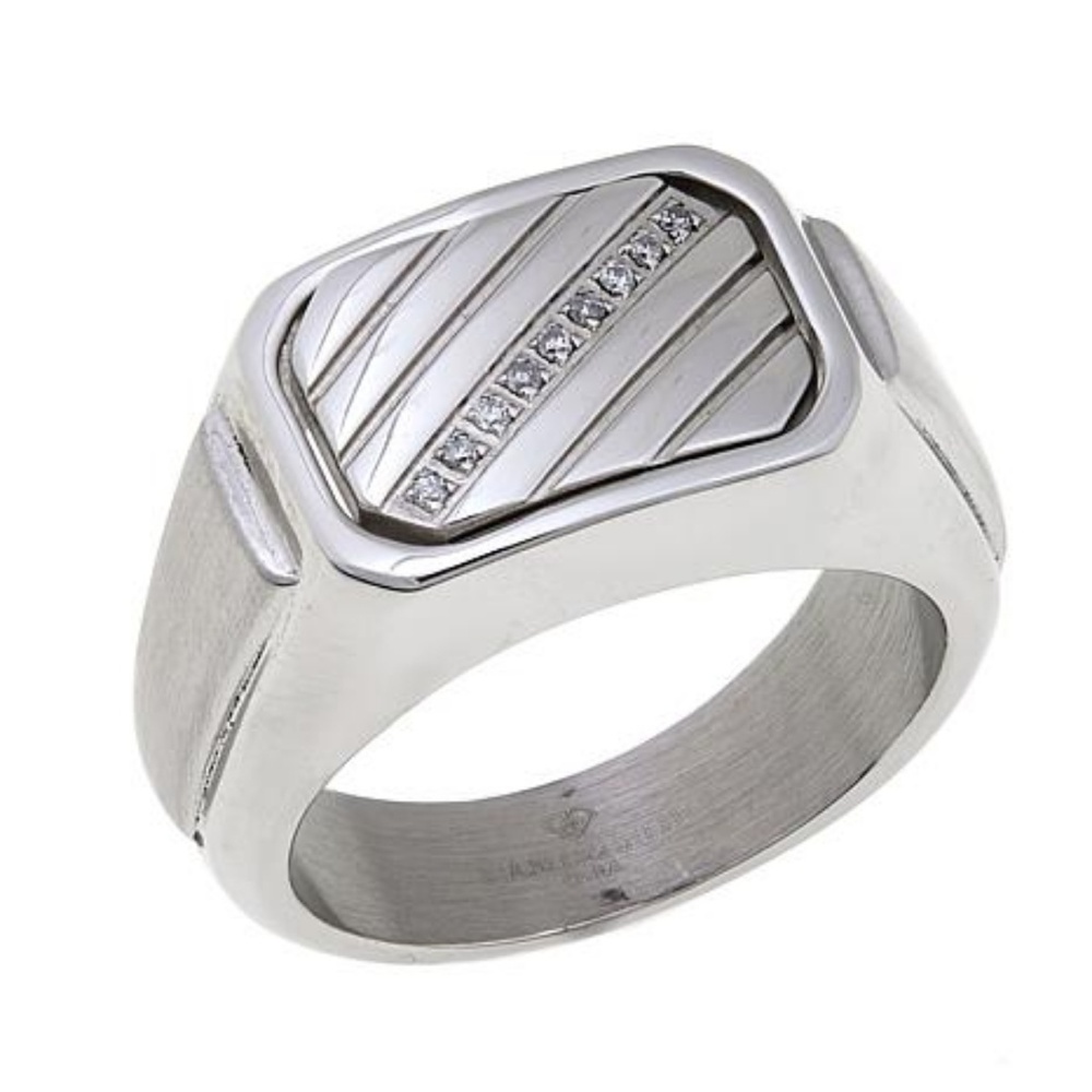 12 Real Diamond Dad Flip Ring Stainless Steel